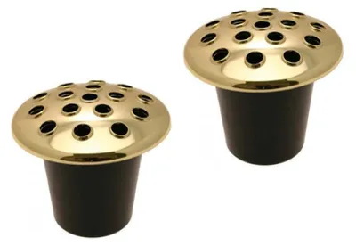 2er-Pack Grabvasen-Einsätze, gold, 11 cm, Kunststoff