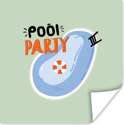Produktbild von MuchoWow® Poster Schwimmband - Pool - Sommer 100x100 cm - Babyzimmer