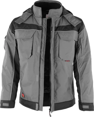 Produktbild von Qualitex Winterjacke - Wetterfeste Herren-Winterjacke mit 8 Taschen – warm, funktional & flexibel - in Farbe: grau/schwarz - Herren: XL - Damen: 48