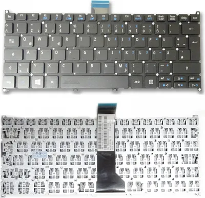 A top-down view of a laptop keyboard and its internal components.