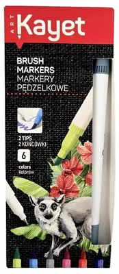 Produktbild von Kayet Pinselstifte 2 Spitzen 6 Farben Kinder