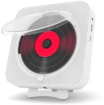 Immagine prodotto di Lettore CD Bluetooth compatto con radio FM, porta USB e slot per schede TF, bianco.