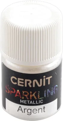 Produktbild von CERNIT CE6100005080C - Dose Pigmentpulver 5g, SPARKLING METALLIC, für Modelliermasse (Polymer) und Epoxidharz geeignet, für die Malerei, DIY- und Bastelprojekte, Silber mit Metalleffekt, 1 Stück