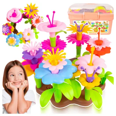 Produktbild von Malplay Konstruktionblöcke Gartenbau Blumen Bausatz 97 El. Geschenk ab 3 Jahren