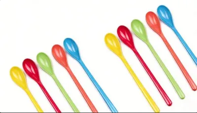 Zdjęcie produktu dla Zestaw 10 długich, plastikowych łyżeczek do jajek