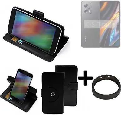 Produktbild von K-S-Trade Case Schutz Hülle kompatibel mit POCO X4 GT + Bumper Handy Hülle Flipcase Smartphone Cover Handy Schutz Tasche Walletcase schwarz