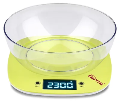 Küchenwaage digital, 5 kg, 1 g, mit Schüssel, grün
