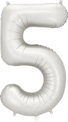 Zdjęcie produktu dla Balon foliowy "5", 86 cm, srebrny