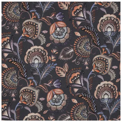 0,5m bedruckter Canvas-Stoff Baumwollstoff Meterware Oeko-Tex zertifiziert, Motivwahl Ornamente blau