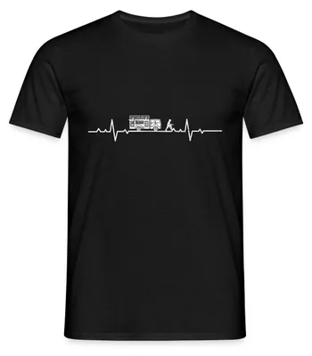 Produktbild von Spreadshirt Feuerwehr Herzschlag Feuerwehrmann ehrenamtlich Männer T-Shirt, 3XL, Schwarz