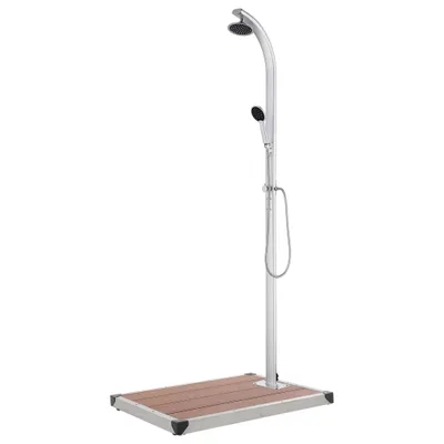 Produktbild von Gartendusche mit Brauner Bodenplatte 220 cm Aluminium
