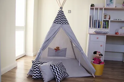 Produktbild von Kinder Spielzelt TIPI Teepee 7 Elemente SET zelt für Mädchen oder Junge