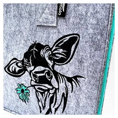 Produktbild von Filztasche COW Große Einkaufstasche 40x27x27cm Aufbewahrungstasche Kaminholztasche