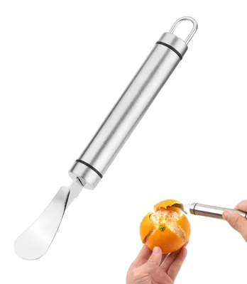 Edelstahl-Orangenschäler mit Aufhängeloch, 18,5 cm