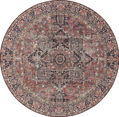 Image de Interiyou Tapis lavable Gent Multicolor/Beige ø 160 cm rond