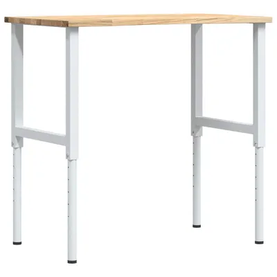 Produktbild von vidaXL Werkbank 100x60x(71,5-98) cm Massivholz Eiche