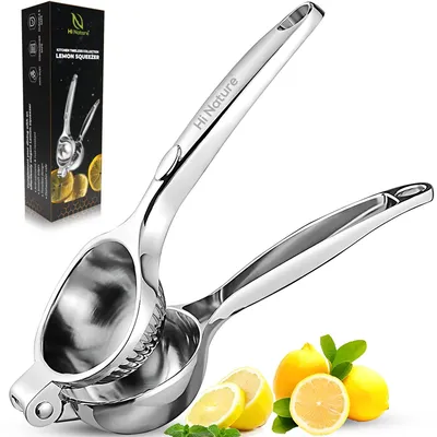 Produktbild von HI NATURE™ manuelle Zitronenpresse | zitronenpresse manuell | Zitruspresse Profi für die Küche |  | Handpresse für Zitrusfrüchte (Silber)