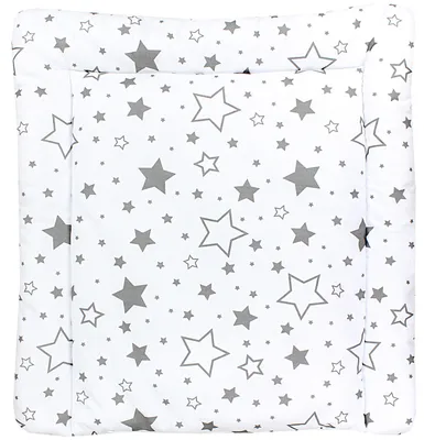 Image de Matelas à langer TupTam avec housse en coton à motifs, couleur : Gris galaxie, dimensions : 70 x 60 cm