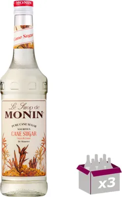 Produktbild von Lot de 3 Sirop Monin - Sucre de canne - 70cL