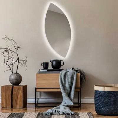 Obrázok produktu pre Moderne Ozdobne Nepravidelné zrkadla na stenu s podsvietenim LED 54x114 cm | Farba LED: Biela studená 7000K | LPI221