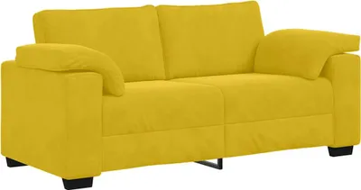 Image de vidaXL Canapé deux places jaune 180x77x82 cm Velours