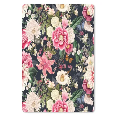 Produktbild von MuchoWow® Mauspad Mousepad Blumen - Muster - Rosa 40x60 cm - Mousepads - Maus Mat - Pad - Mausunterlage - Schreibtisch Accesoire