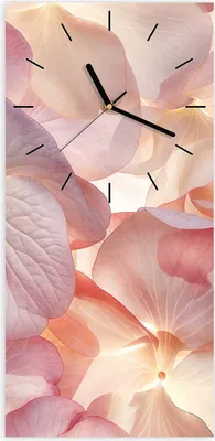Produktbild von Wanduhr aus Glas mit Motiv Pastellblütenzauber- 30 x 60 cm - inkl. Aufhängesystem