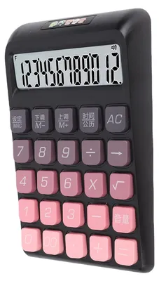 Produktbild von Tischrechner mit 12-stelligem LCD-Display, großen Tasten und Leiter-Tastatur – für Büro und Schule – schwarz