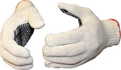 Produktbild von Strickhandschuhe Gr. 10, PVC-Noppen, roter Rand, EN388 Kat.2 / Paar