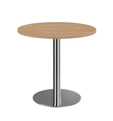 Produktbild von Säulentisch, 745 x Ø 1000 mm, chrom/nussbaum