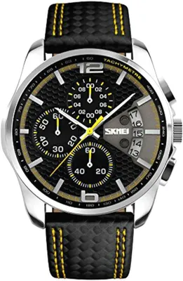 Produktbild von Watch Herren-Armbanduhr, modisch, großes Zifferblatt, Edelstahl, wasserdicht, leuchtend, analog, Quarzuhr, Tag, Datum, Luxus, Business