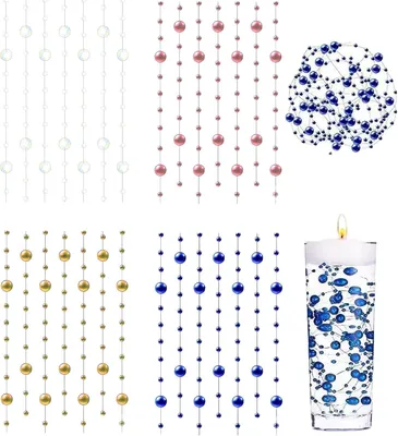 Produktbild von 12 Stück Wasserperlen, rosa, schwimmende Kerzen, Wasserperlen, schwimmende Kerzen für Vasen, Füllmaterial für Flaschen, geeignet für Hochzeiten, Tischdekoration