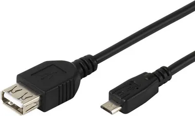 Produktbild von OTG Adapterkabel, Micro USB <-> USB, 0,15m (35567)