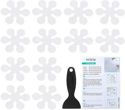 Obrázek produktu pro Protiskluzové samolepky 3,15 x 3,15 palce, 12 kusů, průhledné, bezpečnostní sprcha