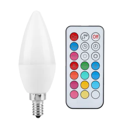 Zdjęcie produktu dla Żarówka świecowa, żarówka zmieniająca kolor, żarówka świecowa LED, żarówka RGB, żarówka LED