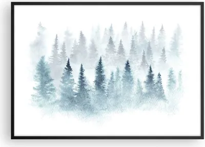 Produktbild von Gerahmtes Poster - Schwarzer Rahmen - Bäume Wald Natur - 100x70 cm - Wand Bild - Wanddeko - Wandbilder - Kunstposter - Wandposter - Bilderrahmen - Bilder - Kunstdruck - Wandbild - P2BAA100x70-3981