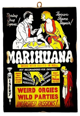 Wandbild Anti-Drogen Marihuana Druck auf Holz 25x18 cm