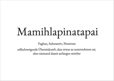 Produktbild von Wortschatz-Postkarte "Mamihlapinatapai"