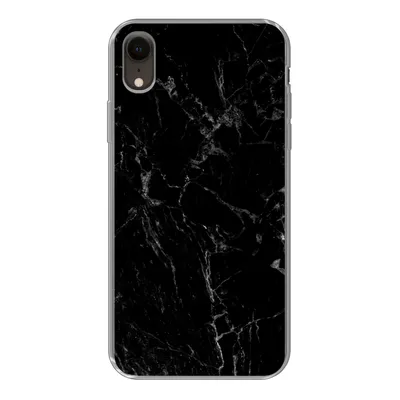 Produktbild von MuchoWow® Handyhülle Schutzhülle Hülle für iPhone XR Marmor - Schwarz - Naturstein Silikon Softcase Handy Hülle - Schutzdeckel