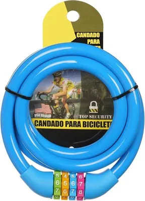 Produktbild von Famanu Cipherslot für Kinderfahrrad, 120 cm, Kabelschloss, 4-stellige Kombination, blau