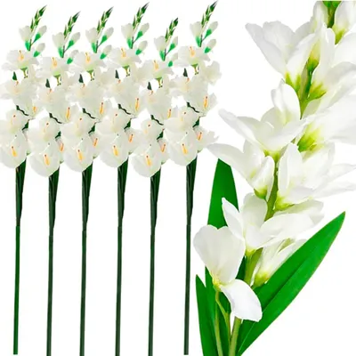 Obrázok produktu pre Umelá frézia umelé kvety do vázy biela dekorácia kytica 90 cm 6 ks