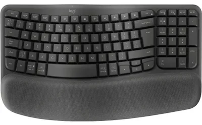 Produktbild von Logitech Ergo Series - Tastatur - kabellos - 2.4 GHz, Bluetooth LE - QWERTY - US International - Graphite
