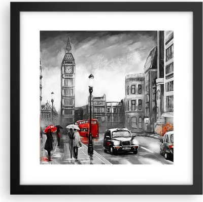 Produktbild von Gerahmtes Poster - Schwarzer Rahmen - London Bus - 30x30 cm - Wand Bild - Wanddeko - Wandbilder - Kunstposter - Wandposter - Bilderrahmen - Bilder - Kunstdruck - Wandbild - P2BAC30x30-3939