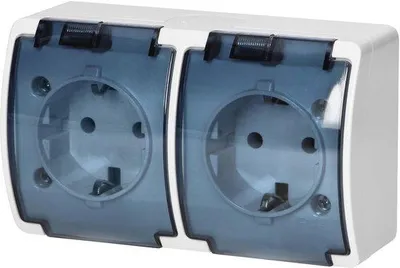 Productafbeelding van Stopcontact Schuko 2x2P+Z IP44 voor Buiten Gebruik