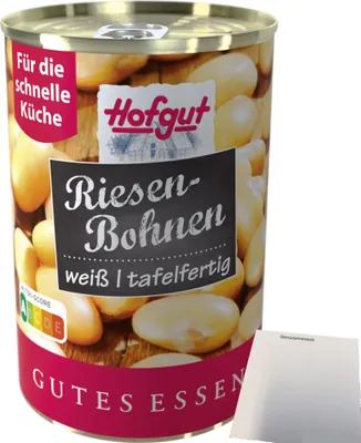 Produktbild von Hofgut Riesenbohnen (425ml Dose) + usy Block