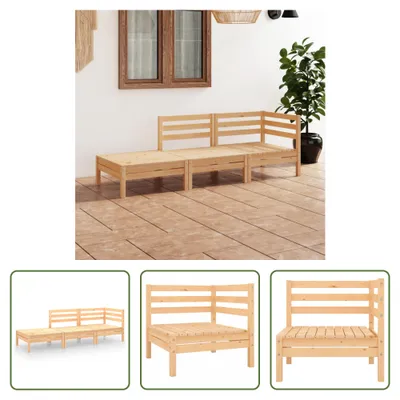 Produktbild von The Living Store 3-tlg. Garten-Lounge-Set Massivholz Kiefer