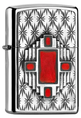 Produktbild von Zippo Sturmfeuerzeug - Red Diamond, High Polish Chrome, Emblem - Nachfüllbar - W