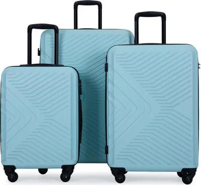 Produktbild von Travelhouse Bali Stabiler Koffer-Set 3tlg. Trolley Koffer Reisekoffer Grün ABS Hartschalen Kofferset Trolley 4 Rollen TSA Kombinationsschloss