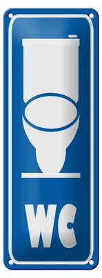 Produktbild von Blechschild Hinweis 10x27 cm WC Piktogramm Toilette Dekoration
