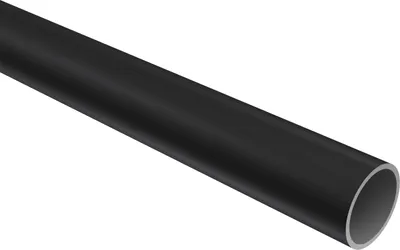 Produktbild von Interdeco Gardinenstange / Vorhangstange Schwarz, Typ Simpa Lily (Lilie), 16 mm Ø 1-läufig, 160 cm